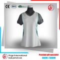 Deportes de las mujeres cuello redondo transpirable manga corta camiseta