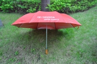 Auto Golf rojo abierto paraguas fibra de vidrio